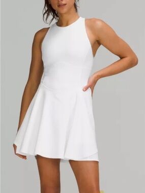 Lululemon Court Crush Dress White Cross Back Tennis Dress| Size 8